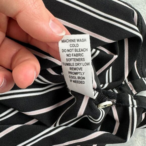 Fairway&Greene Tech Golf Polo Mens L Black Pink Striped Shirt Beacon Hill F&G - Picture 9 of 10